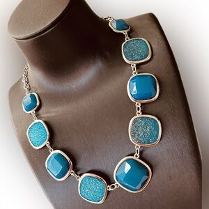 Lia Sophia InfinitMe Inspired Blue stone embellished Statement Fashion necklace